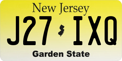 NJ license plate J27IXQ