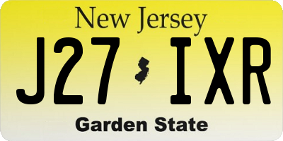 NJ license plate J27IXR