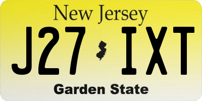 NJ license plate J27IXT