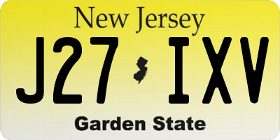 NJ license plate J27IXV