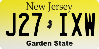 NJ license plate J27IXW