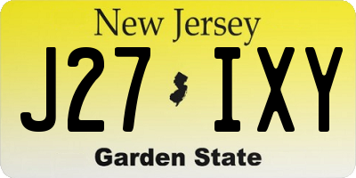 NJ license plate J27IXY