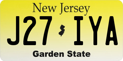 NJ license plate J27IYA
