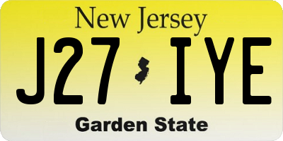 NJ license plate J27IYE