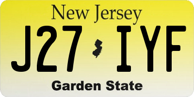 NJ license plate J27IYF