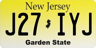NJ license plate J27IYJ