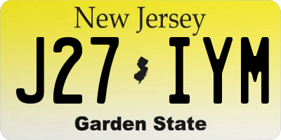 NJ license plate J27IYM