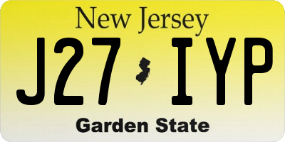 NJ license plate J27IYP