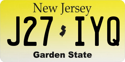 NJ license plate J27IYQ