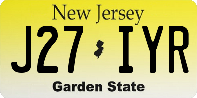 NJ license plate J27IYR