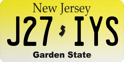NJ license plate J27IYS