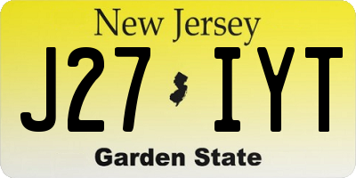 NJ license plate J27IYT