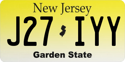 NJ license plate J27IYY
