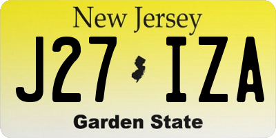 NJ license plate J27IZA