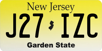NJ license plate J27IZC