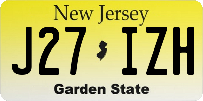 NJ license plate J27IZH