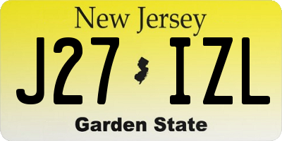 NJ license plate J27IZL