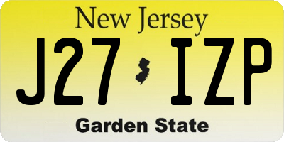 NJ license plate J27IZP
