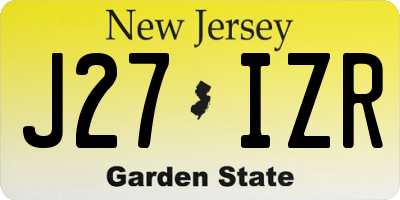 NJ license plate J27IZR
