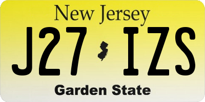 NJ license plate J27IZS