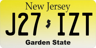 NJ license plate J27IZT