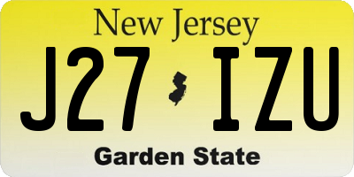 NJ license plate J27IZU
