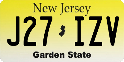 NJ license plate J27IZV