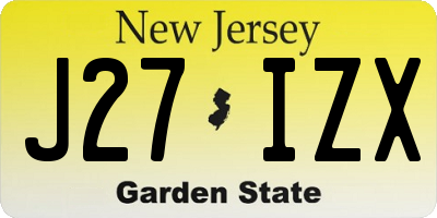 NJ license plate J27IZX