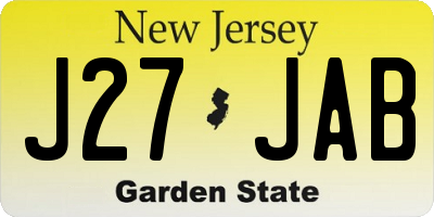 NJ license plate J27JAB