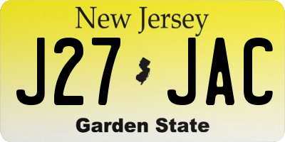 NJ license plate J27JAC