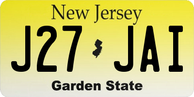 NJ license plate J27JAI