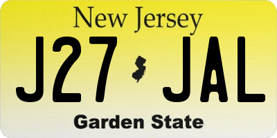 NJ license plate J27JAL