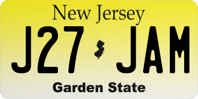NJ license plate J27JAM
