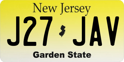 NJ license plate J27JAV