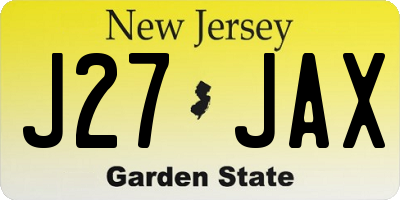 NJ license plate J27JAX