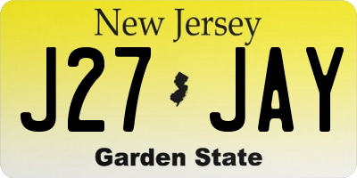 NJ license plate J27JAY