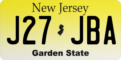 NJ license plate J27JBA