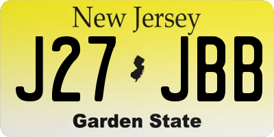 NJ license plate J27JBB