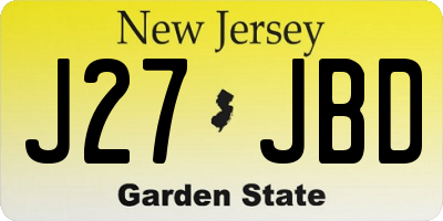 NJ license plate J27JBD