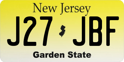 NJ license plate J27JBF