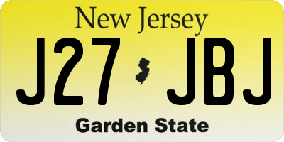 NJ license plate J27JBJ
