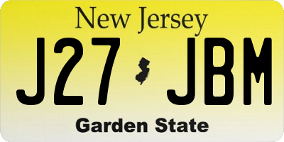 NJ license plate J27JBM