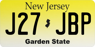 NJ license plate J27JBP