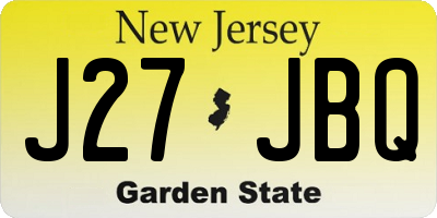 NJ license plate J27JBQ