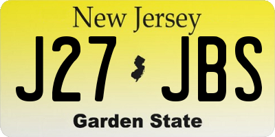 NJ license plate J27JBS