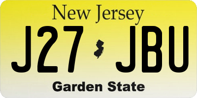 NJ license plate J27JBU