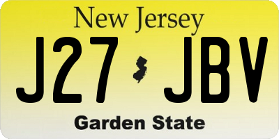 NJ license plate J27JBV