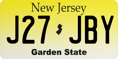 NJ license plate J27JBY