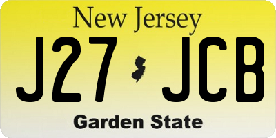 NJ license plate J27JCB
