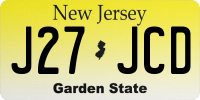 NJ license plate J27JCD